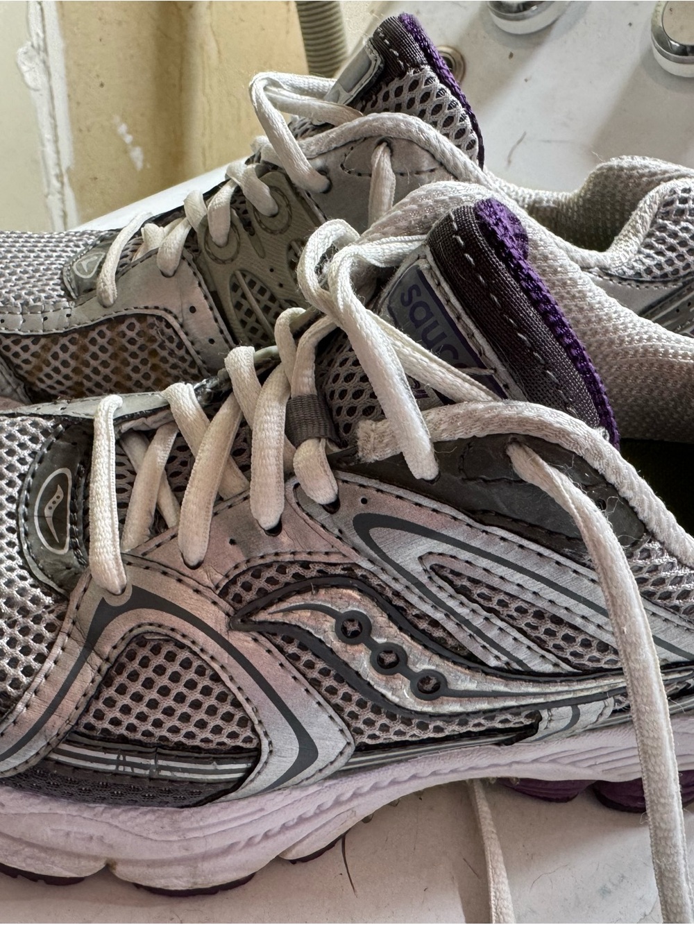 Saucony Women’s Gray and Purple Athletic Running Shoes